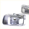 Back side of chrome inner door handle bezel set for Nissan Urvan E25 Caravan with sleek modern design and visible mechanism