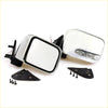 Chrome led door mirrors for nissan d22 navara 1997-2004 with chrome finish rectangular shape and black plastic mounting brackets