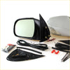 Black plastic side-view mirror with integrated turn signal and mounting hardware for toyota hilux sr5 2004-2012 chrome led door wing mirrors