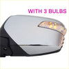 Chrome finished electric wing mirror with amber led turn signals for mitsubishi l200 triton warrior 2006-2016