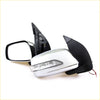 Chrome manual door mirror for nissan d40 navara pathfinder with chrome finish led turn signal and black plastic housing