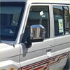 Chrome finished side-view mirror cover replacement kit on silver suv showing front and side details in 2024 model