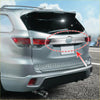 Silver metallic chrome plated abs rear boot cover trim with curved design and emblem holder for toyota highlander back side