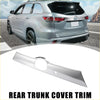 Shiny chrome plated abs rear boot cover trim for toyota highlander 2014-2018 shown from the back side