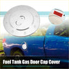 Chrome plated fuel tank filler cap cover for toyota tundra with shiny chrome finish and six screw details