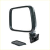 Black rectangular side door mirror lh with chrome accent and mounting hardware for isuzu bedford kb series