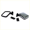 Chrome side door mirror x2 for isuzu kb250 kb280 kb42 bedford kb with chrome rectangular mirror and black plastic mount view from back