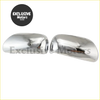 Chrome side mirror cover trim for toyota prius 2003-2009 with shiny chrome finish from exclusive motors showing front view