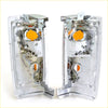 Chrome side turn light for nissan d21 1986-1997 with chrome finish and orange lens inserts tail light assemblies