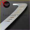Silver metallic chrome side wind cover with curved design and rectangular cutouts for toyota land cruiser prado fj80 90-97
