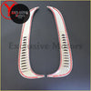 Chrome side wind cover for toyota land cruiser prado fj80 with white and red accent trim and vertical slotted design
