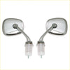 Pair of chrome steel fender motorcycle mirrors with rounded reflective glass and curved arms for mazda capella mx6