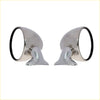 Pair of chrome steel oval fender mirrors with black rimmed glass for nissan datsun sunny 1966-1982