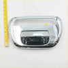 Chrome tailgate handle for mitsubishi l200 animal with sleek chrome finish and smooth rounded edges visible from the back side