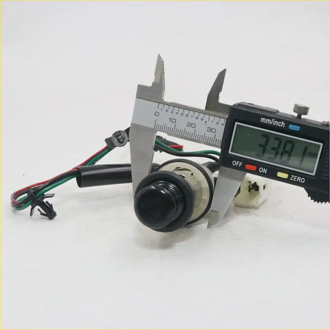 Black plastic cigarette lighter switch for Toyota Hilux mk6 sr5 champ 2011-2015 with attached wiring and caliper measurement