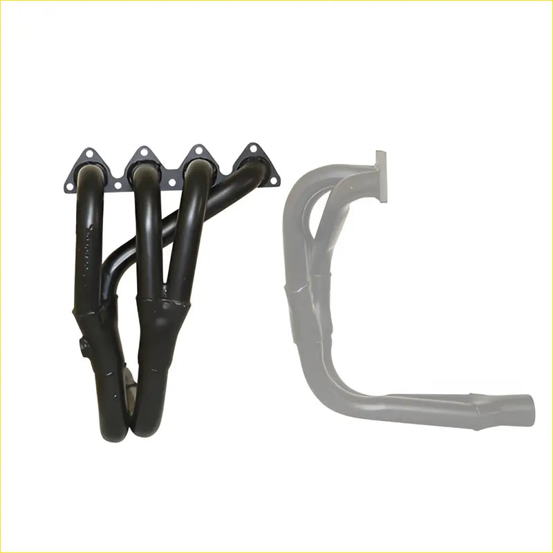 Black painted exhaust manifold with four cylindrical tubes and mounting brackets for civic vt1 1997 ext gasket dsf744