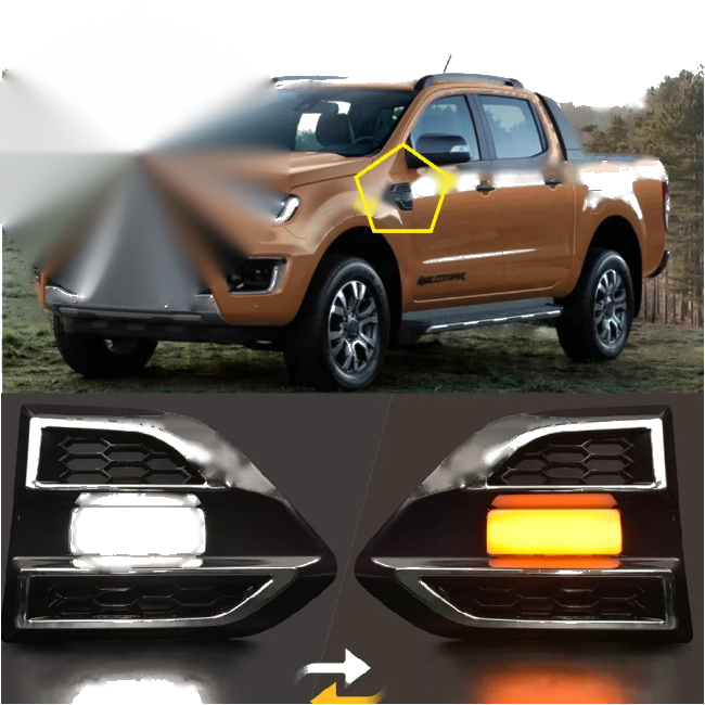 Ford Ranger T7 / T8 Fender Vent Cover with LED Turn Signal Lights (2016-2021)