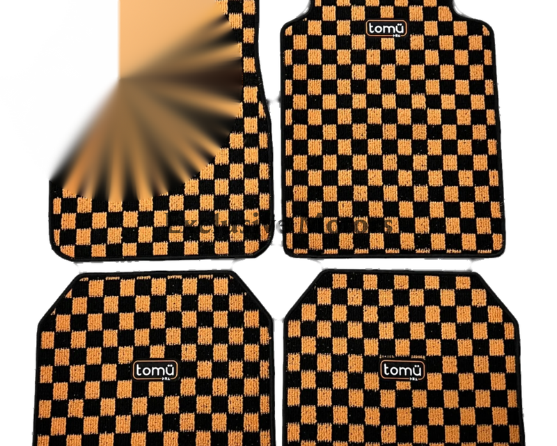 Tomu Orange Checker Floor Mats