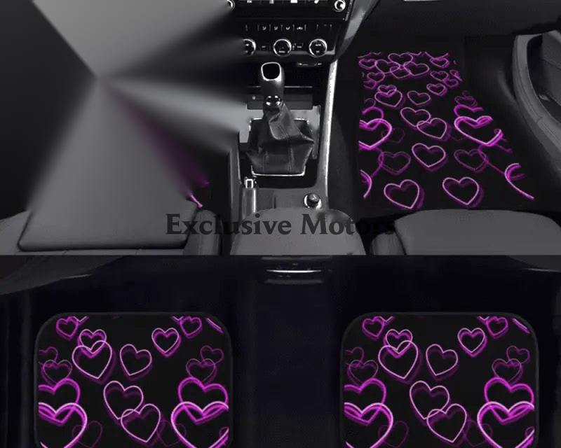 Custom Neo Pink Hearts Floor Mats