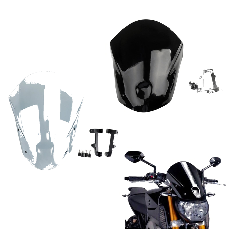 Yamaha MT-09 FZ-09 (2013-2016) 2 Color Generic Windshield WindScreen + Bolts Bracket