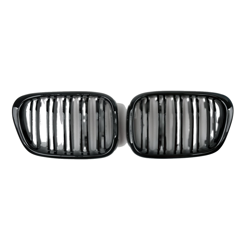 BMW 5 Series E39 Double Rib Front Kidney Grille Gloss Black (1998-2003)