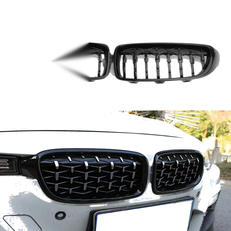 BMW 4-Series F32 F33 14-18 Diamond Upper Grille Gloss Black