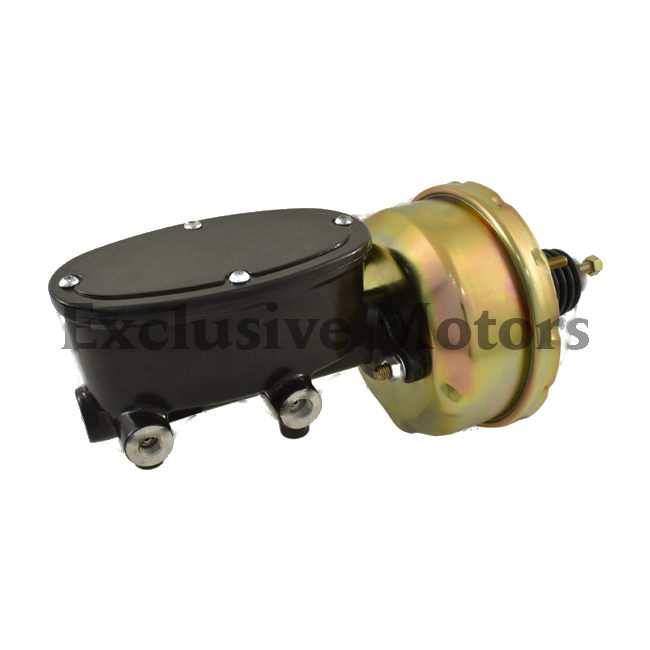 Universal Wilwood Style 7" Zinc Brake Booster & Black Master Cylinder