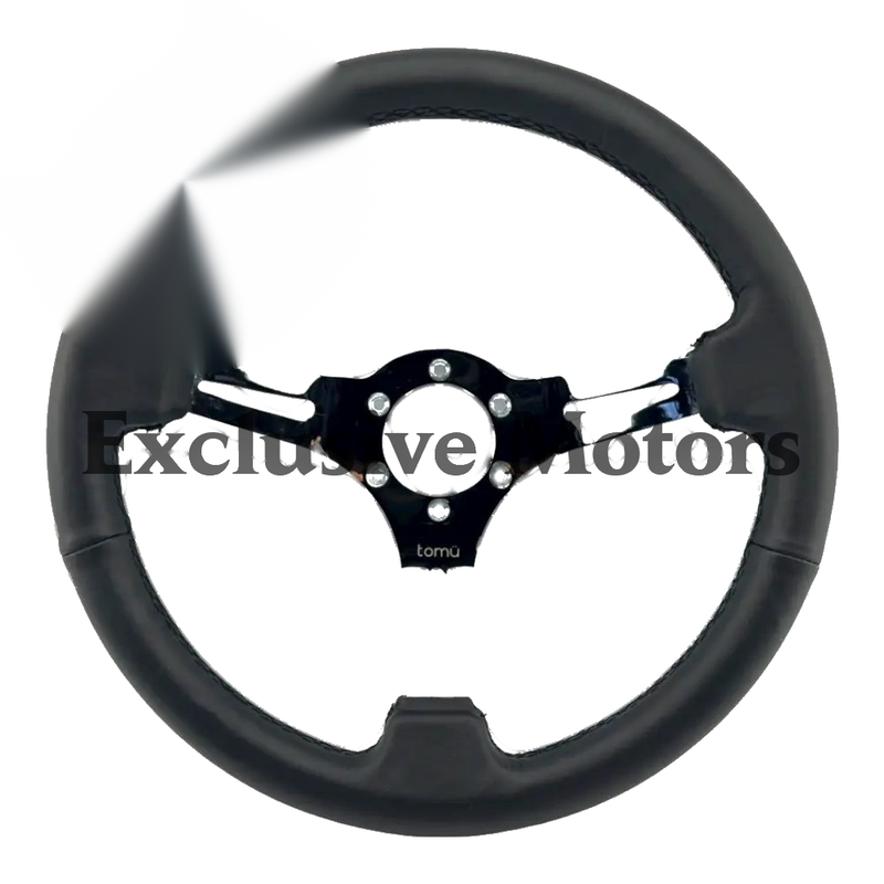 Black Leather with Mirror Chrome Spoke Steering Wheel