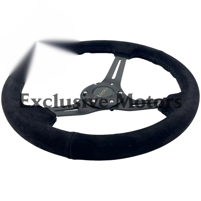 Black Suede and Black Alloy Steering Wheel