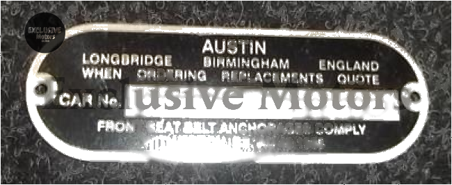 Austin Chassis Plate Mini MK1/2