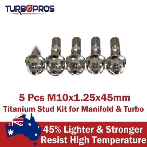 Manifold & Turbo 5 Pcs M10X1.25X45Mm Titanium Stud Kit
