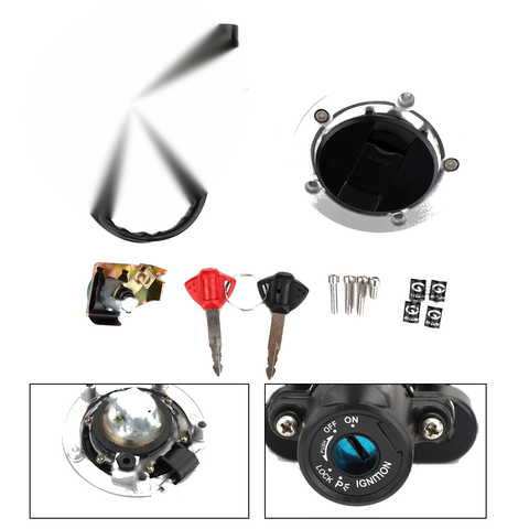 Suzuki GSXR GSX-R 1000 05-18 Generic CA Market Ignition Switch Fuel Gas Cap Seat Lock Key Kit