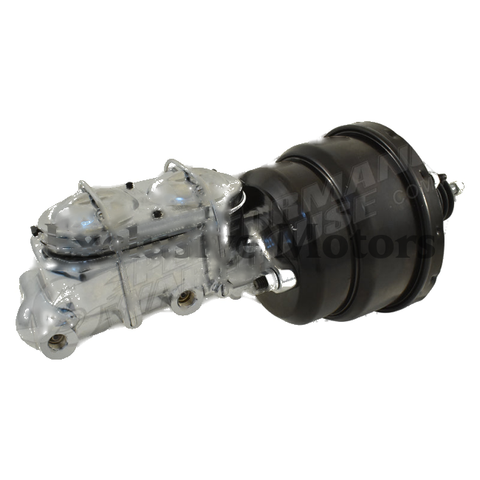 GM 1-1/8" Chrome Master Cylinder & 7" Dual Brake Booster (1964-1974)