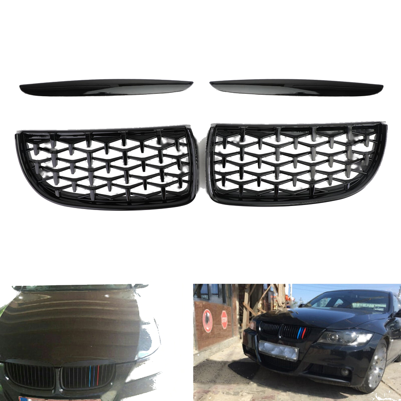 BMW E90 3 Series Sedan Meteor Black Kidney Grille (2005-2008)