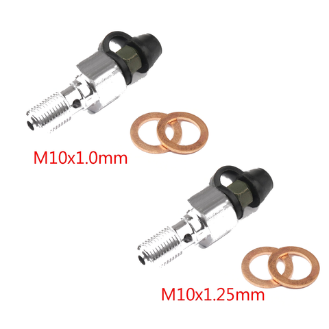 M10x1.0mm /1.25mm Motorcycle Brake Caliper Bleeder Screw Fork Air Bleeder Valves Generic