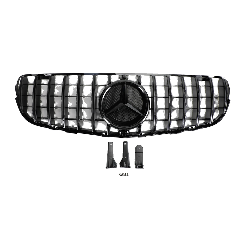 Mercedes GLC X253 C253 15-19 Front Bumper Grille Gloss Black