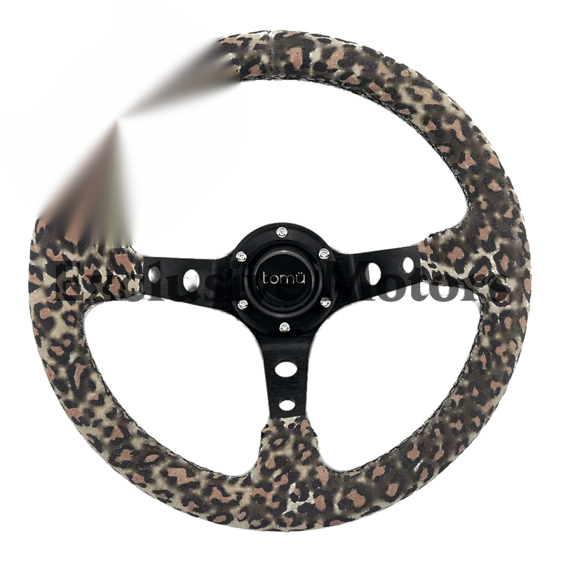 Cheetah Suede Leather Steering Wheel