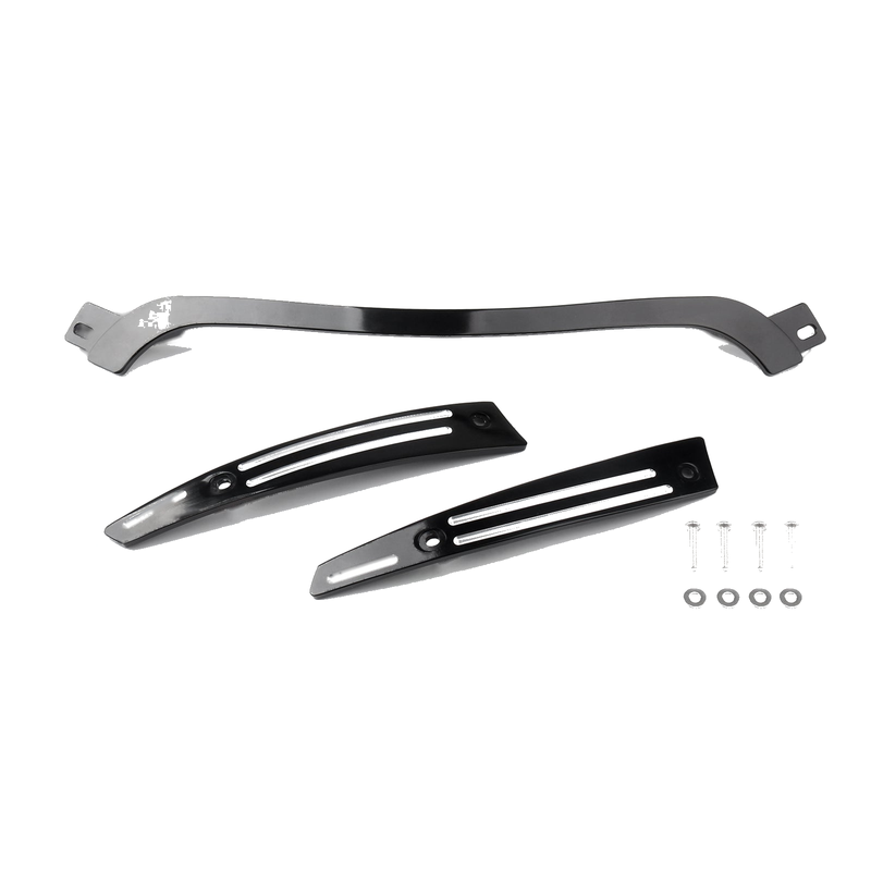 Harley Road Glide (2014-2017), Black Generic Double Light Gliding Stripes Windshield Trim