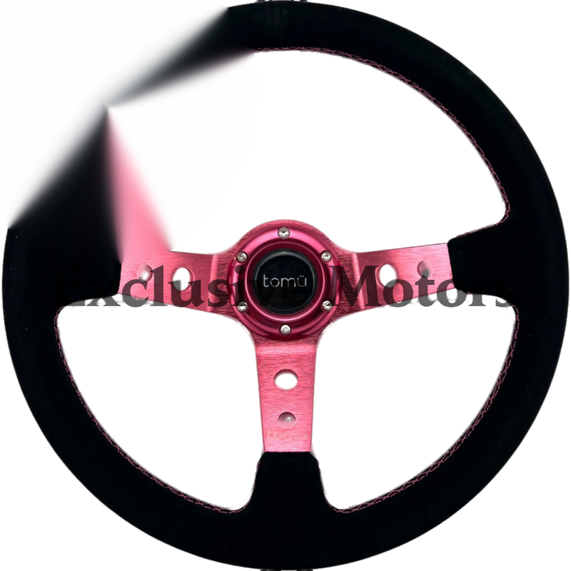 Pink Spoke with Black Suede Steering Wheel