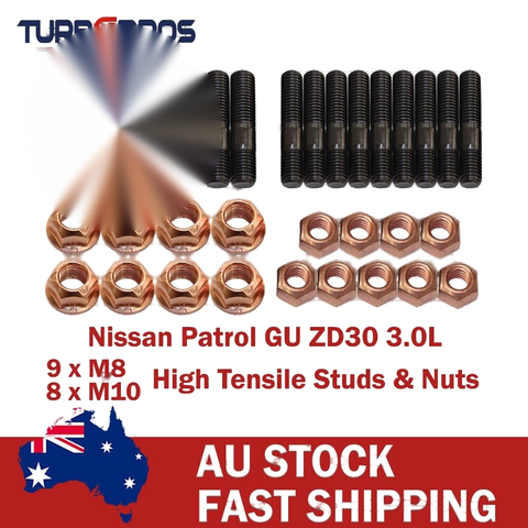 Nissan Patrol GU ZD30 3.0L High Tensile Exhaust Manifold, Egr&Turbo Stud Kit
