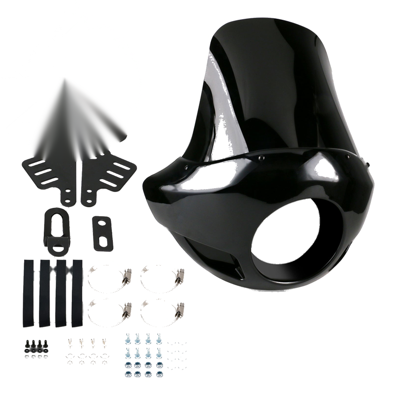 35mm-49mm Forks Most 5.75" Headlights Dyna Windshield Headlight Fairing