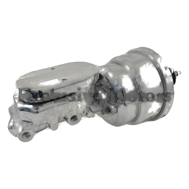 Universal 1" Bore Finned Master Cylinder & 7" Chrome Dual Brake Booster (All Years)