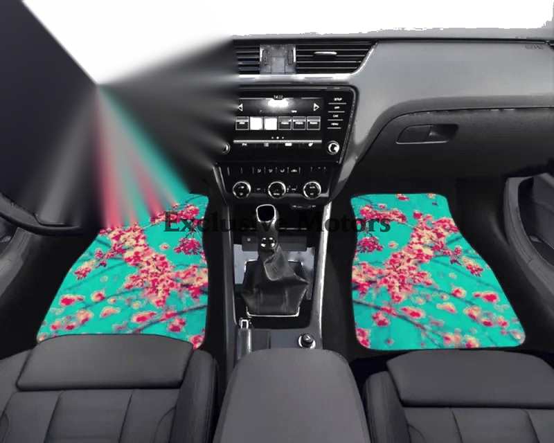 Custom Pink Blossom Floor Mats