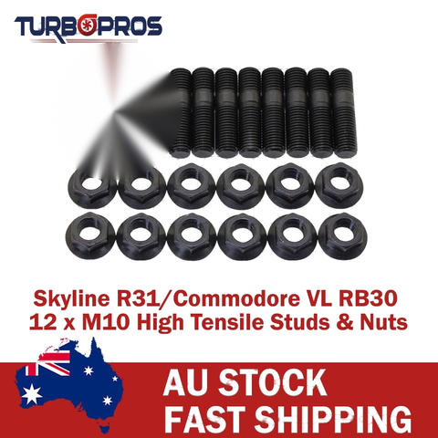 Nissan Skyline R31 RB30 Commodore VL High Tensile Exhaust Manifold Stud Kit