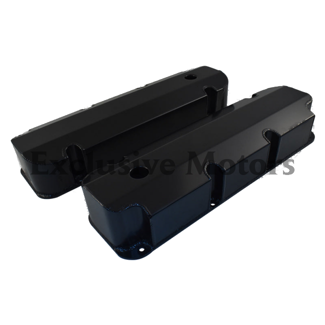 Ford 429 / 460 BB, Short Bolt, Black Fabricated Aluminum Valve Covers (1968-1997)