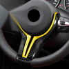BMW M2 M3 M4 M6 Yellow Carbon Fiber Steering Wheel Cover (2014-2021)