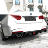 BMW F30 M Sport Rear Bumper Diffuser Lip w/ Lights (2013-2019)