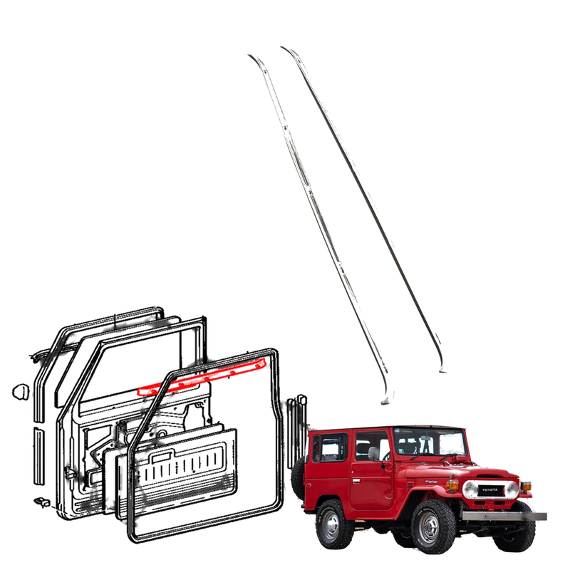 Toyota Land Cruiser BJ45 FJ40 HJ45 Front Door Glass Weatherstrips