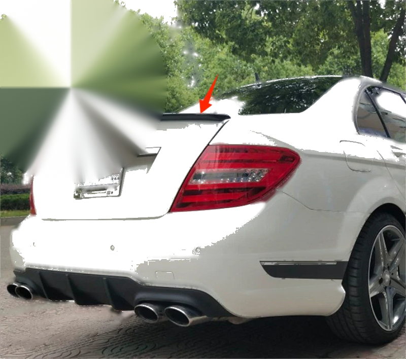 Mercedes C Class W204 Sedan Glossy Black Rear Boot Spoiler Wing (2008-2014)