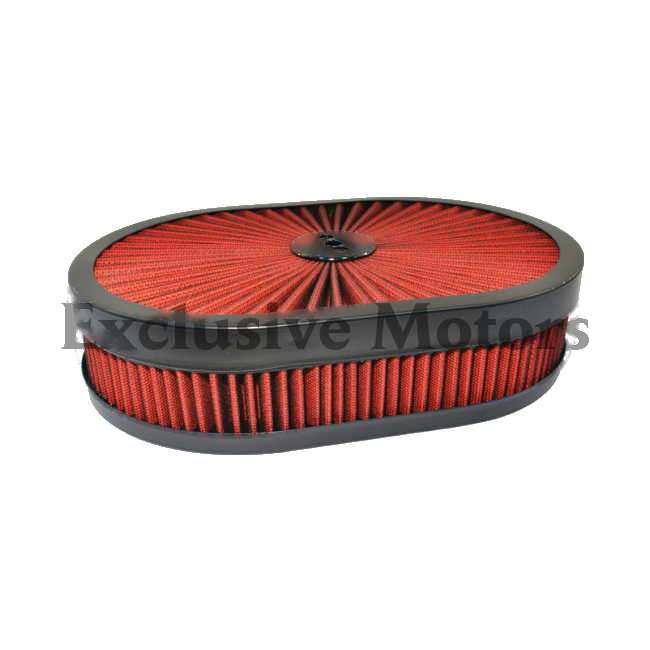 Oval Air Cleaner 11-3/8" x 2" Red Filter
